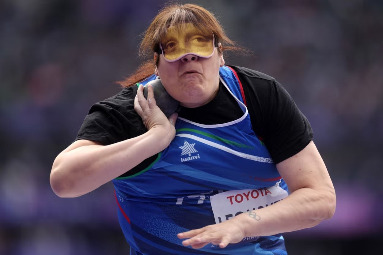 Assunta Legnante claimed her third Paralympic gold medal while donning a Mona Lisa eye mask. GETTY IMAGES