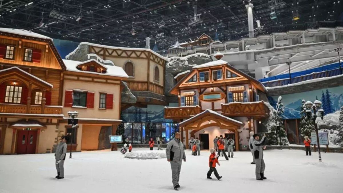 The world's largest indoor ski resort opens in China amid record heat. AFP